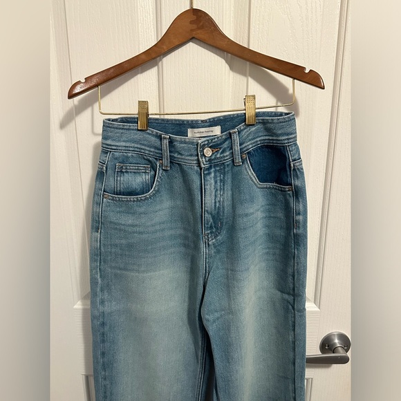 Wash Denim Blue Wide-leg Jeans - Picture 2 of 8